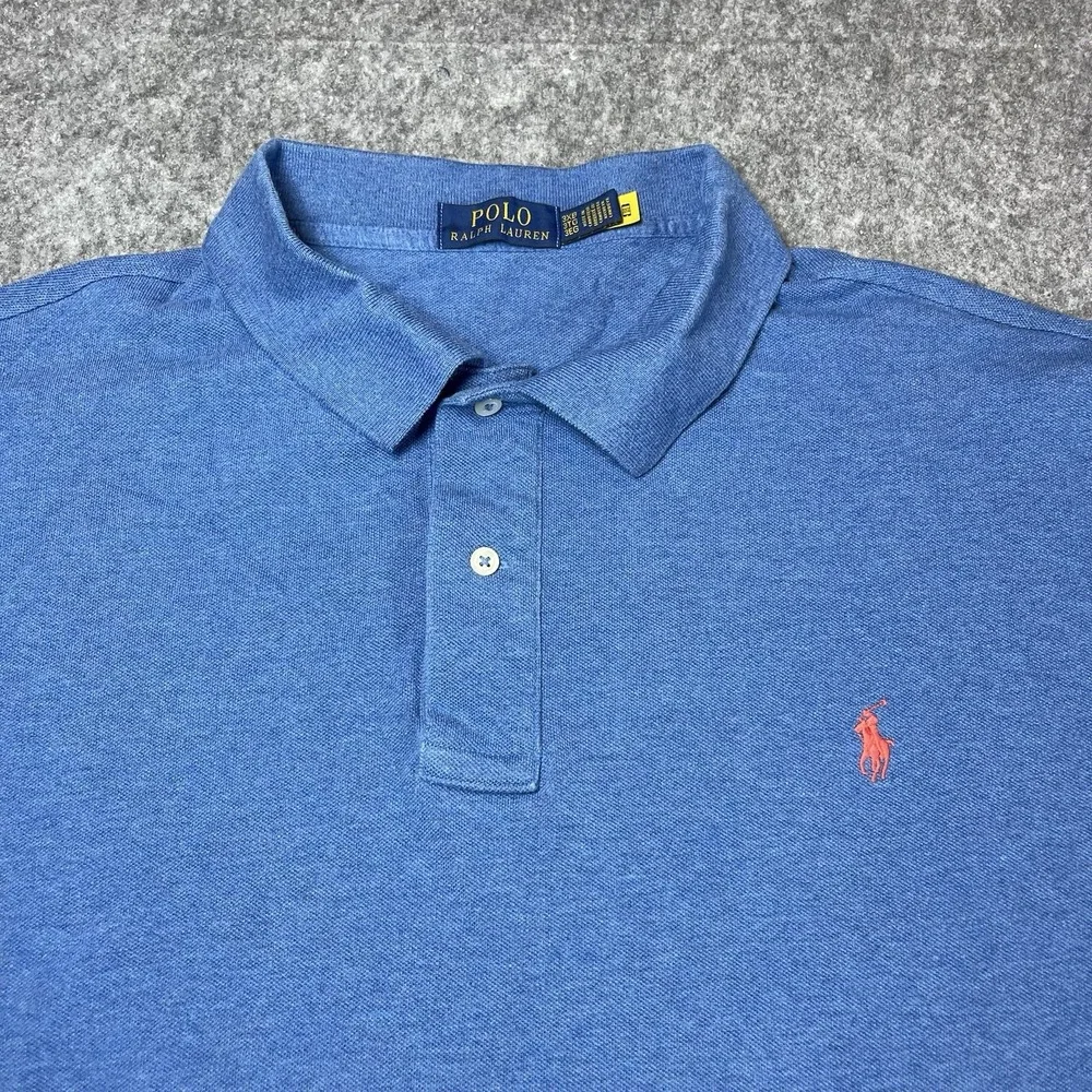 Polo Ralph Lauren Polo Shirt Mens 3XB Big Blue Embroidered Pony Knit Golf